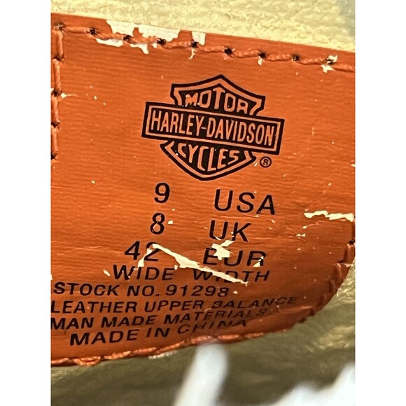 Harley Davidson Boots Leather Cowboy Western Mens Sz 9 WIDE  Black - Picture 14 of 14